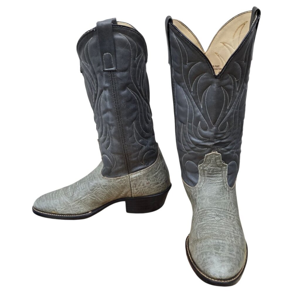 Ramrods Cowboy Boots Gray 9 D Vintage Western Wear Rodeo Made in USA 1980s